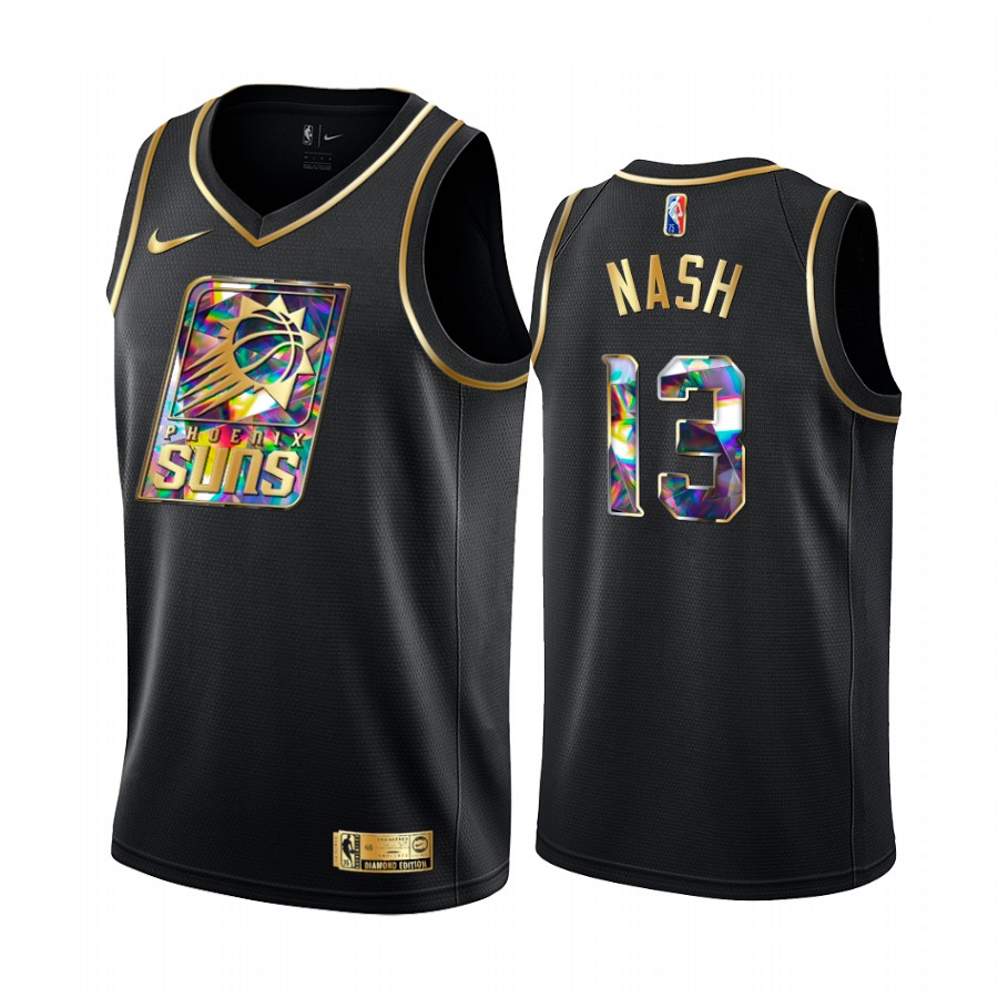 Suns Steve Nash NBA 75th Anniversary Team Jersey Black Diamond Edition