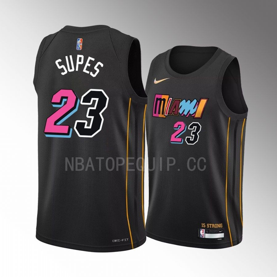 Supes Miami Heat #23 Black Jersey City Edition 75th Diamond Badge