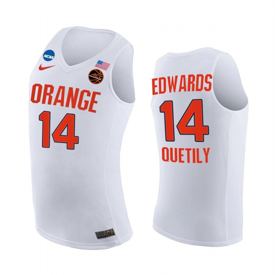 Syracuse Orange 2021 March Madness Sweet 16 Jesse Edwards #14 Jersey March Madness White