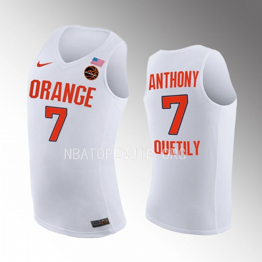 Syracuse Orange Kiyan Anthony Jersey College  White Class of 2025 Uniform