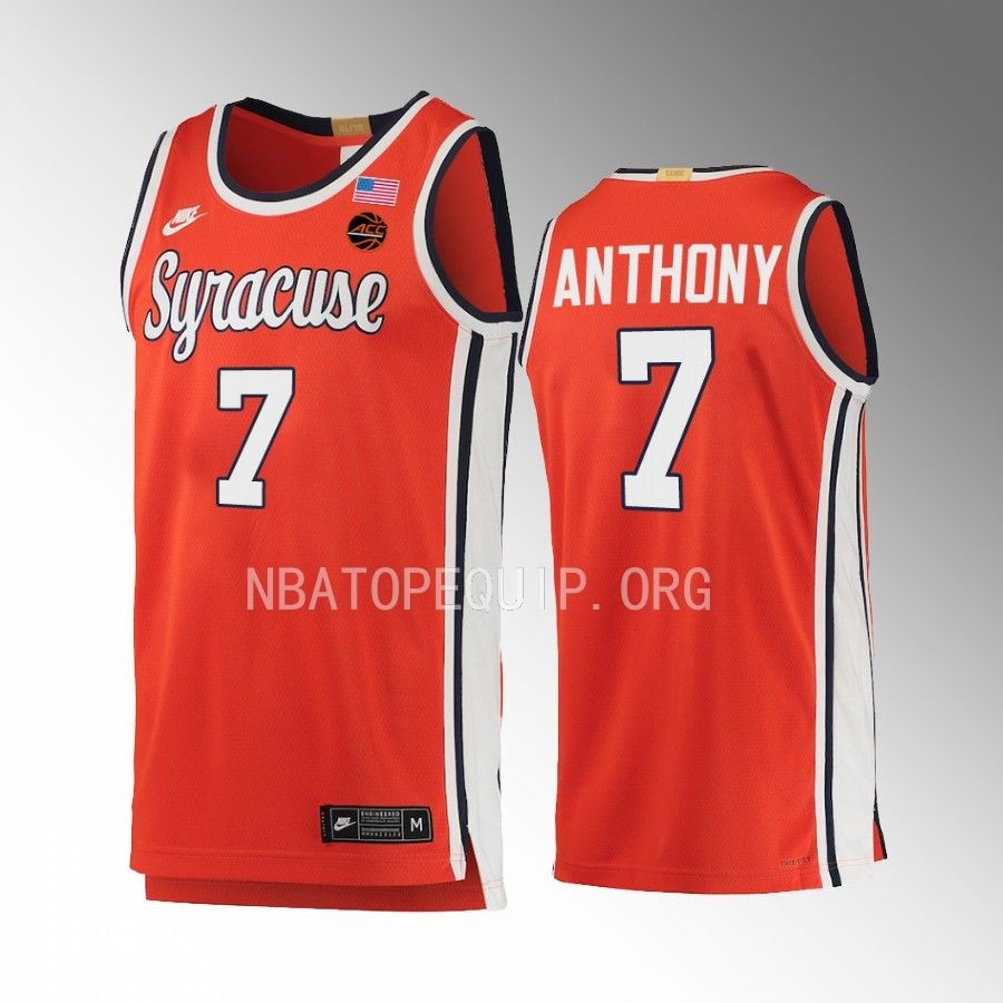 Syracuse Orange Kiyan Anthony Jersey Retro  Orange Limited Uniform