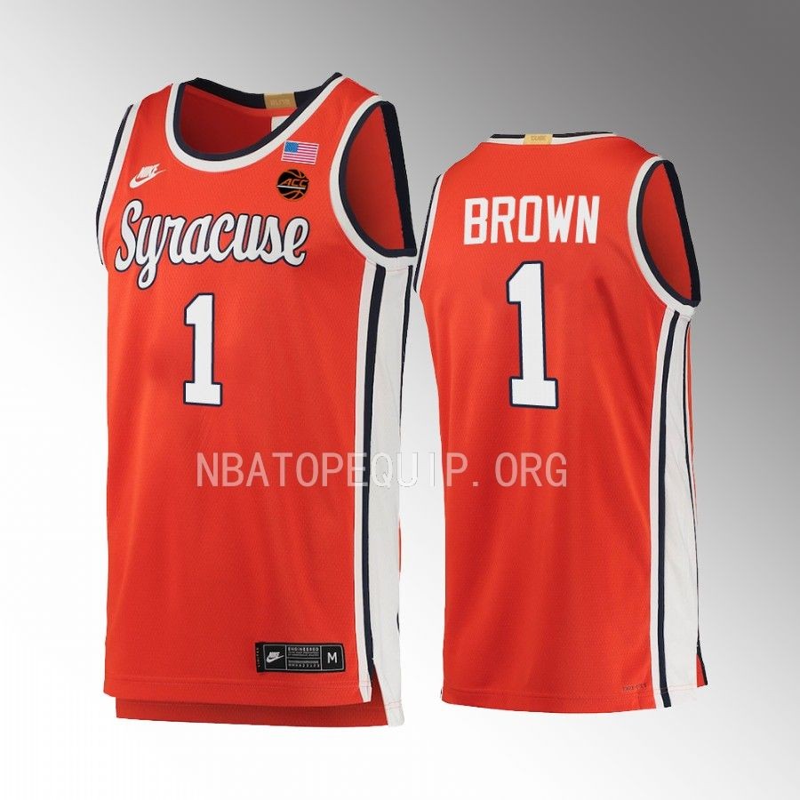 Syracuse Orange Maliq Brown Jersey 2022-23 Retro  Orange Limited Uniform