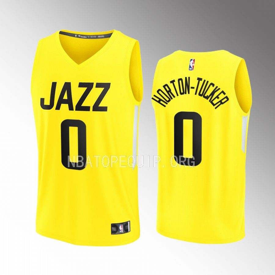 Talen Horton-Tucker Jazz #0 Yellow Jersey Fast Break Fastbreak 2022-23 Icon Edition