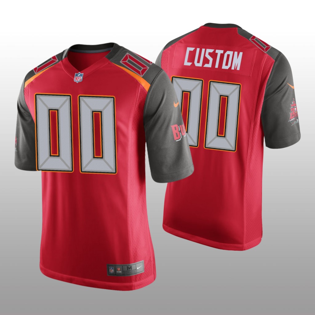 Tampa Bay Buccaneers #00 Red Men's Custom Game Jersey