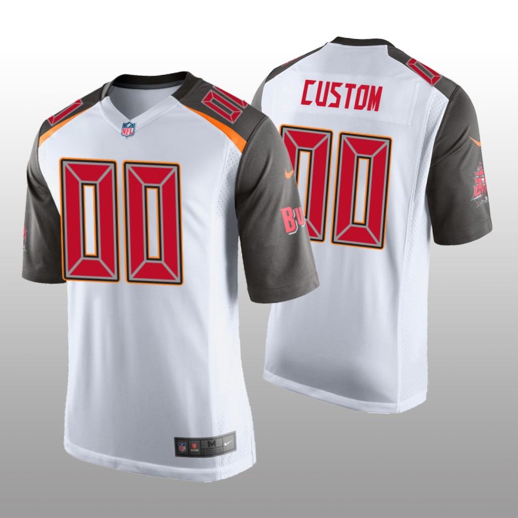 Tampa Bay Buccaneers #00 White Men's Custom Game Jersey