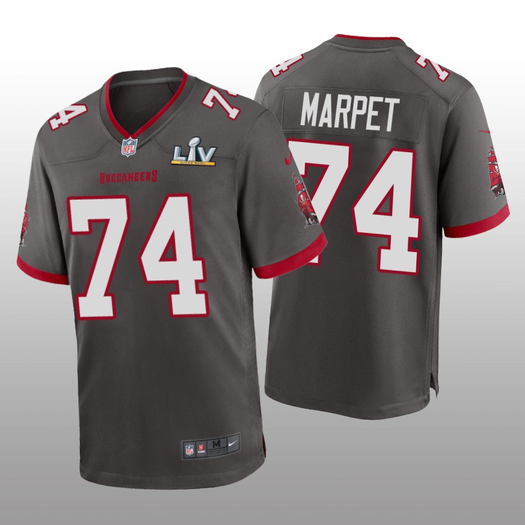 Tampa Bay Buccaneers Ali Marpet Pewter Game Jersey Super Bowl LV - Men's