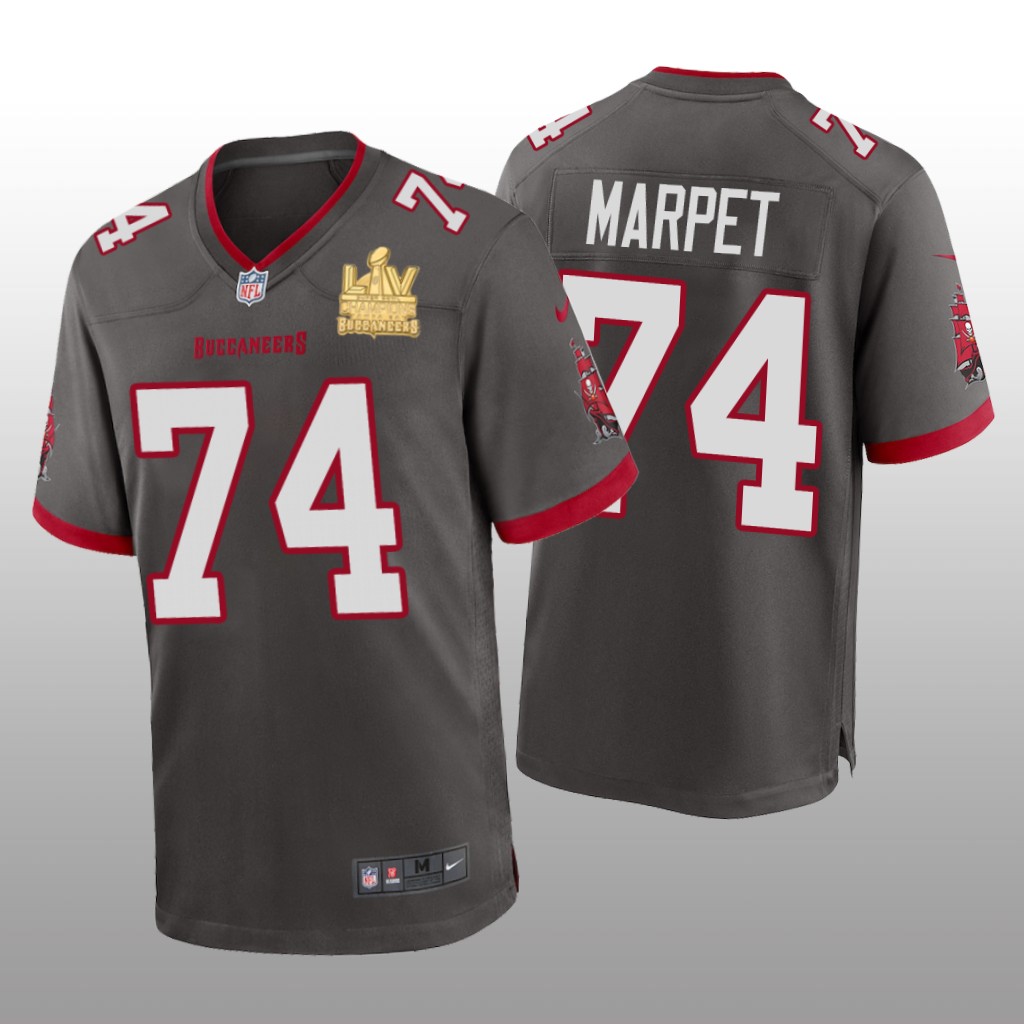 Tampa Bay Buccaneers Ali Marpet Pewter Game Jersey Super Bowl LV Champions - Men's