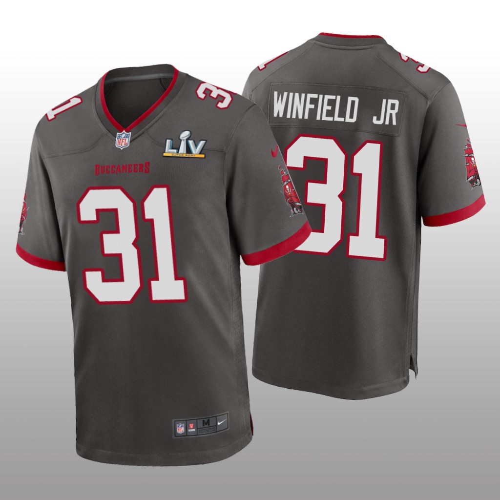 Tampa Bay Buccaneers Antoine Winfield Jr. Pewter Game Jersey Super Bowl LV - Men's