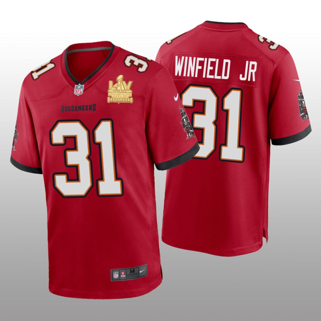 Tampa Bay Buccaneers Antoine Winfield Jr. Red Game Jersey Super Bowl LV Champions - Men's
