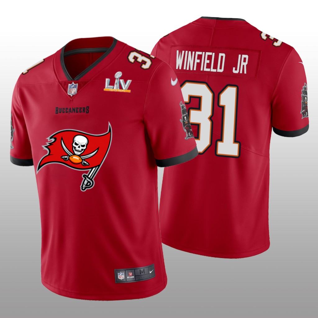 Tampa Bay Buccaneers Antoine Winfield Jr. Red Primary Logo Super Bowl LV Champions - Men's