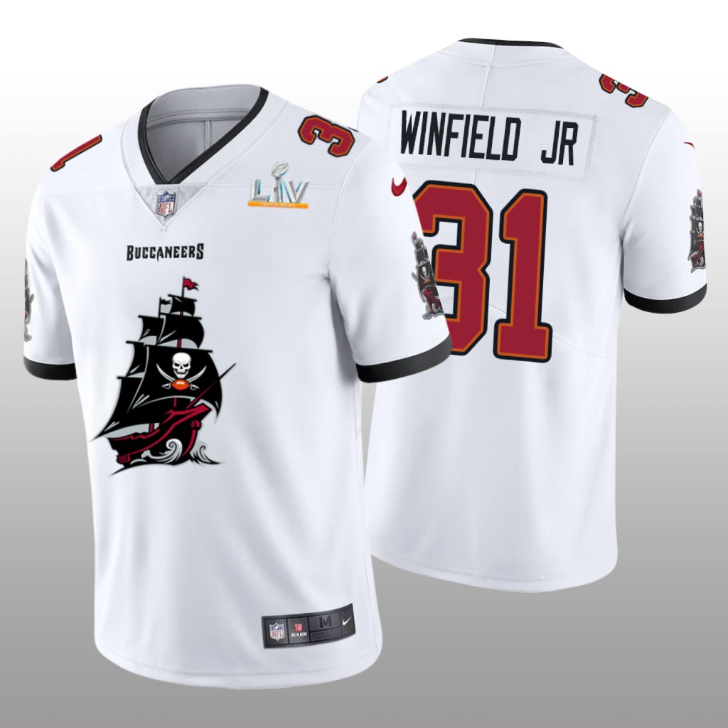 Tampa Bay Buccaneers Antoine Winfield Jr. White Team Logo Super Bowl LV Champions - Men's