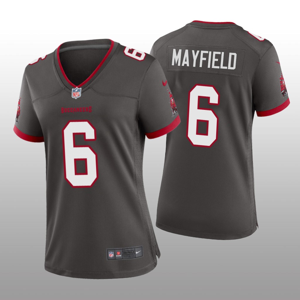 Tampa Bay Buccaneers Baker Mayfield Pewter Jersey Alternate Game - Women's