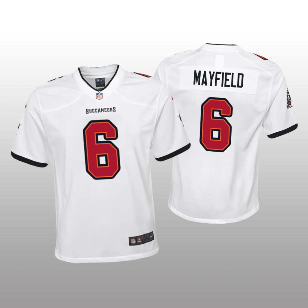 Tampa Bay Buccaneers Baker Mayfield White Jersey Game - Youth