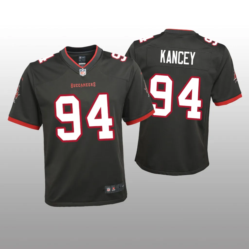 Tampa Bay Buccaneers Calijah Kancey Pewter Jersey Alternate Game - Youth