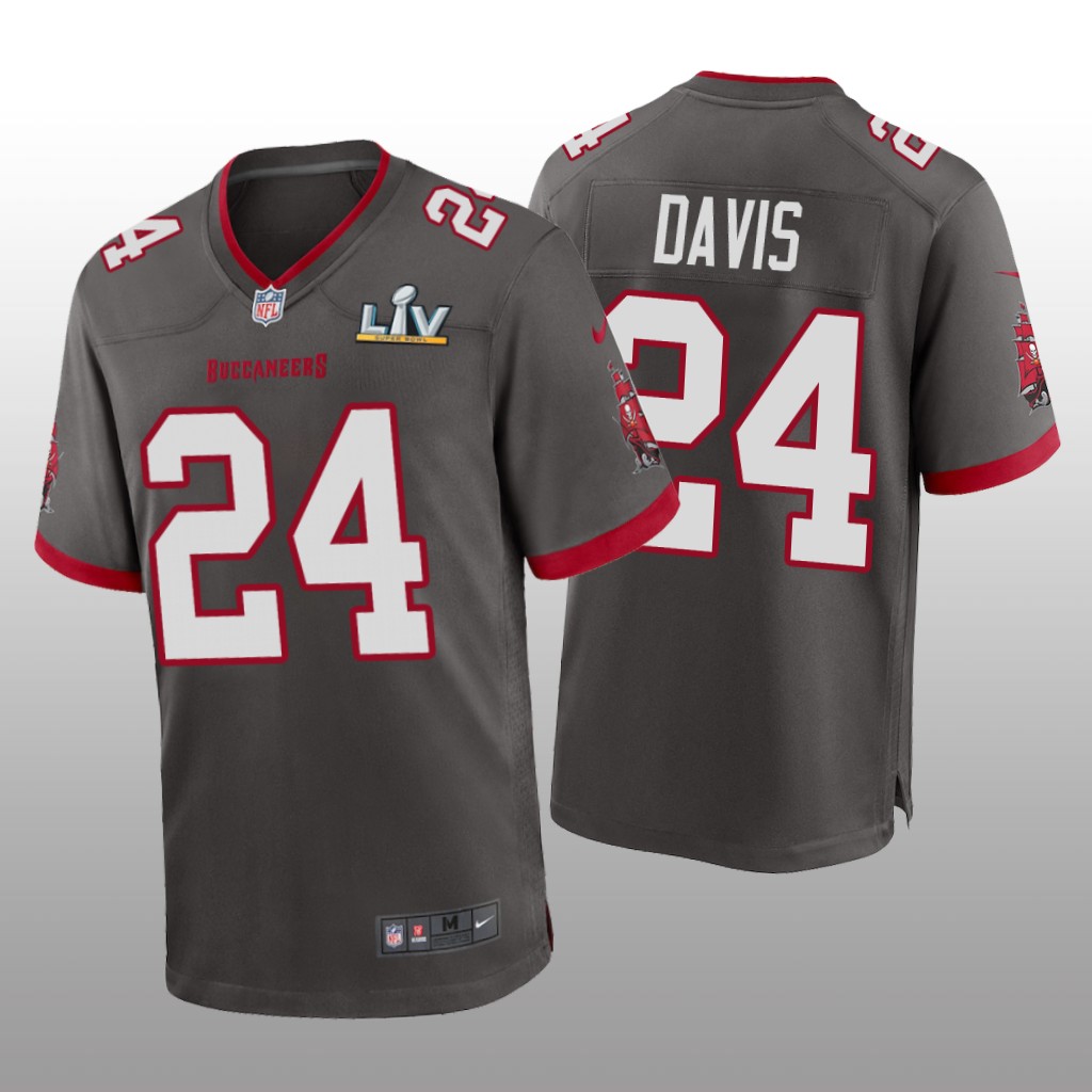 Tampa Bay Buccaneers Carlton Davis Pewter Game Jersey Super Bowl LV - Men's