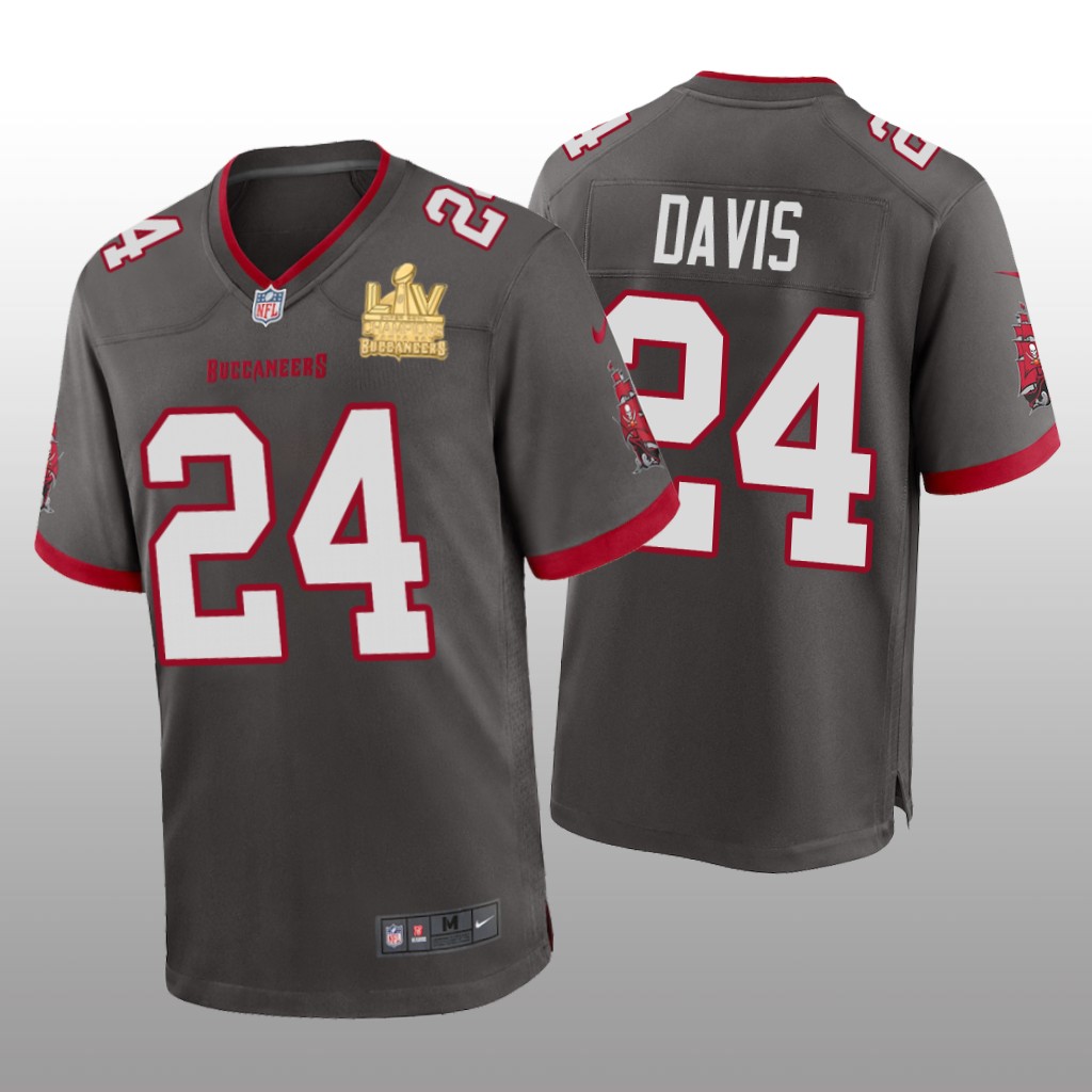 Tampa Bay Buccaneers Carlton Davis Pewter Game Jersey Super Bowl LV Champions - Men's