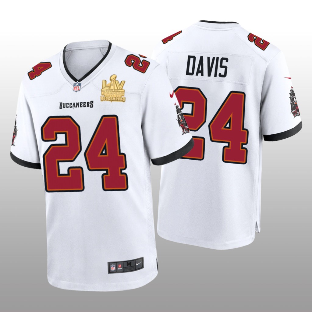 Tampa Bay Buccaneers Carlton Davis White Game Jersey Super Bowl LV Champions - Men's