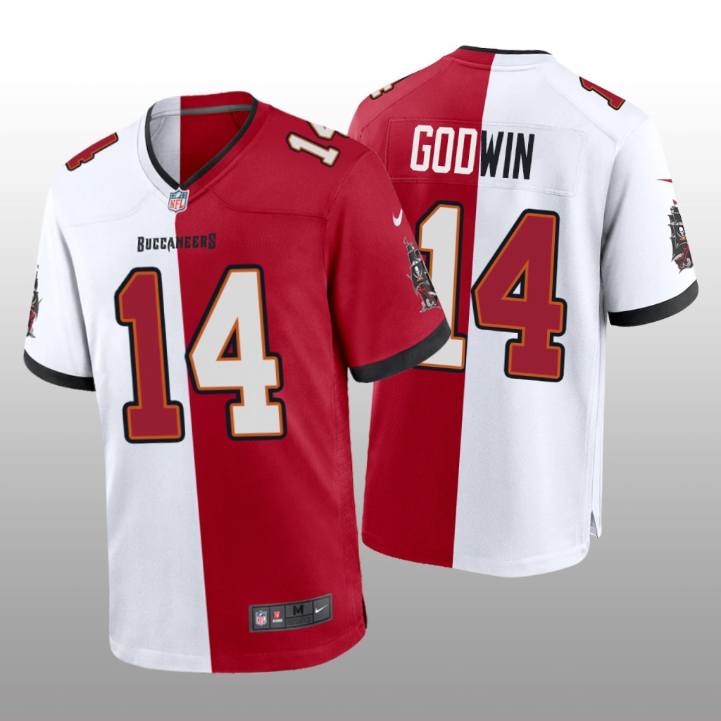 Tampa Bay Buccaneers Chris Godwin Red White Two Tone Jersey Split - Men's
