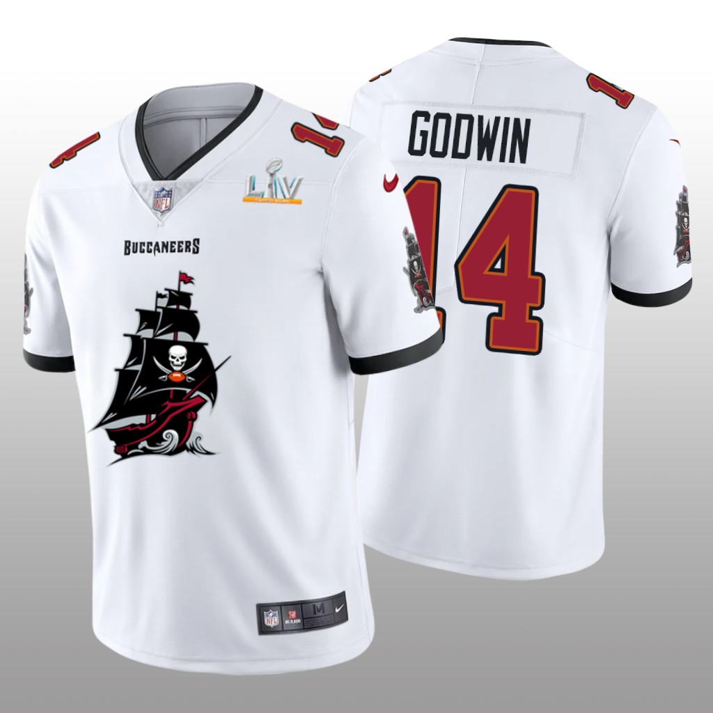 Tampa Bay Buccaneers Chris Godwin White Team Logo Super Bowl LV Champions - Men's