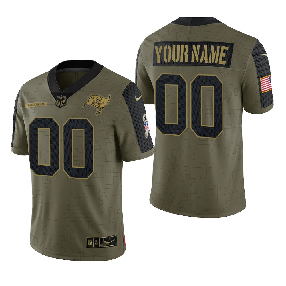 Tampa Bay Buccaneers Custom Olive Limited Jersey 2021 Salute To Service - Men's