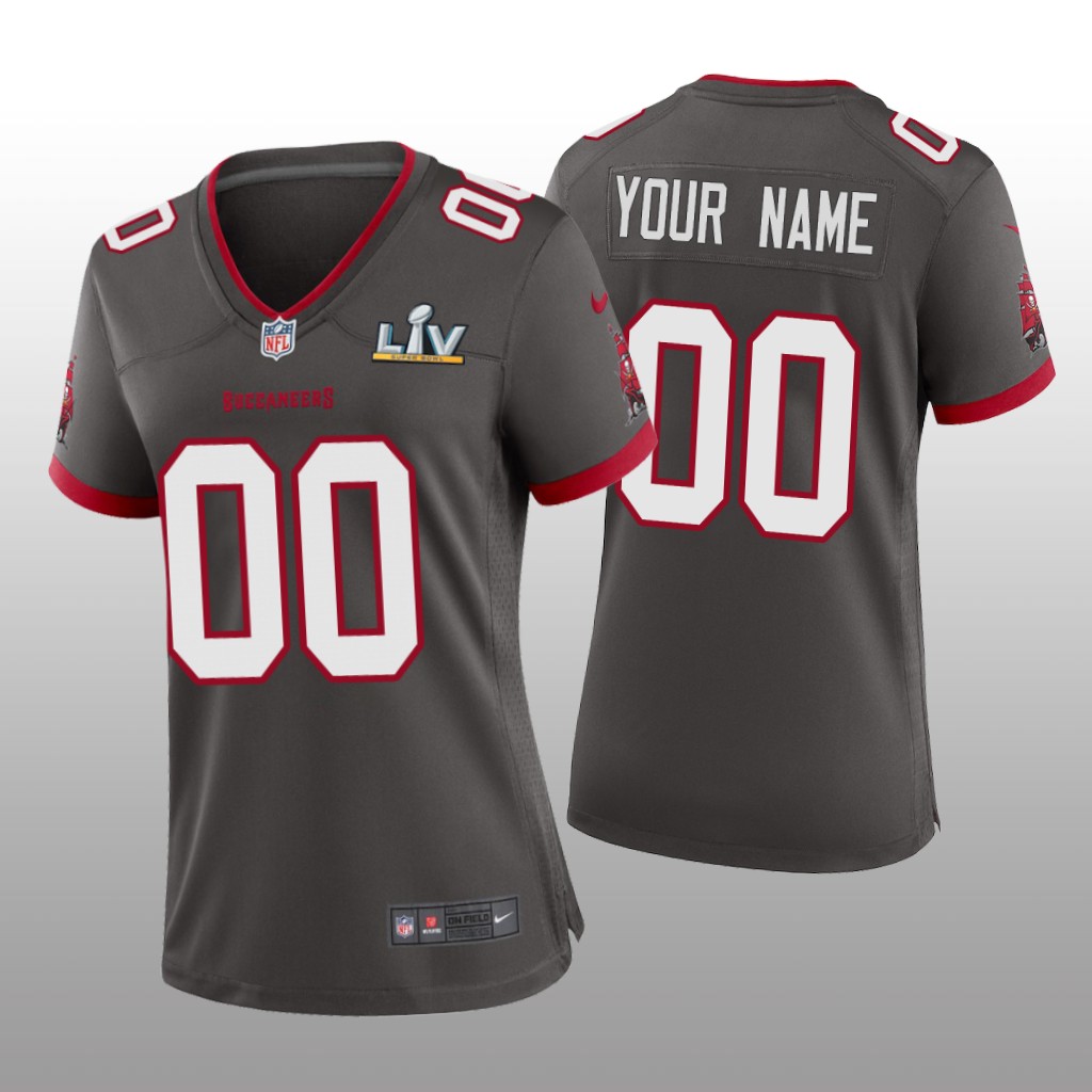 Tampa Bay Buccaneers Custom Pewter Game Jersey Super Bowl LV - Women's