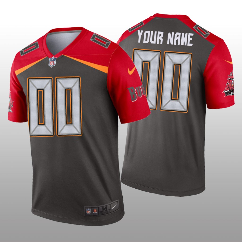 Tampa Bay Buccaneers Custom Pewter Jersey Inverted Legend - Men's