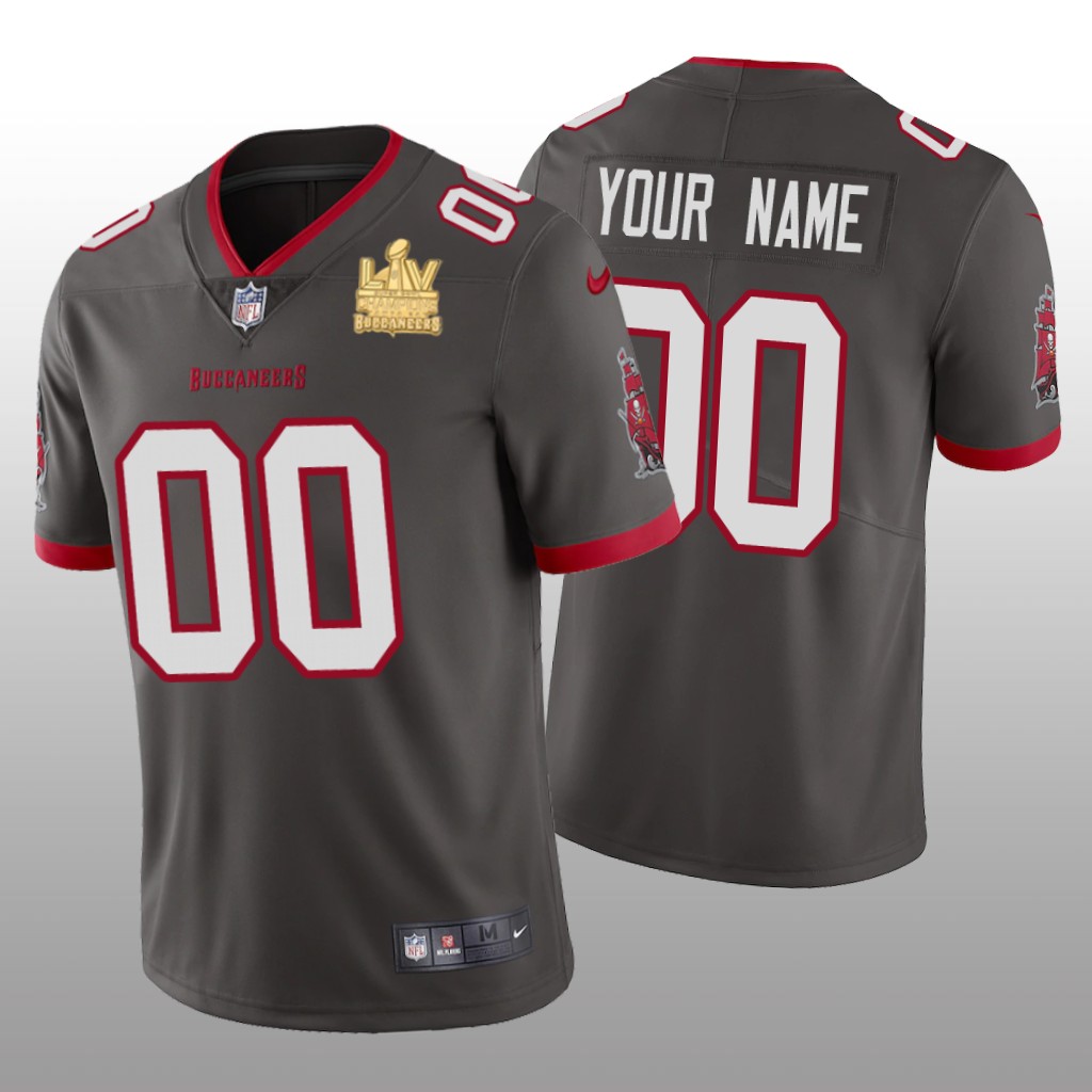 Tampa Bay Buccaneers Custom Pewter Vapor Limited Jersey Super Bowl LV Champions - Men's