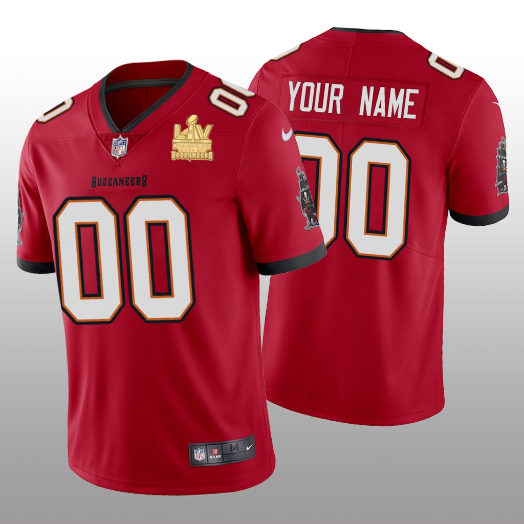 Tampa Bay Buccaneers Custom Red Vapor Limited Jersey Super Bowl LV Champions - Men's