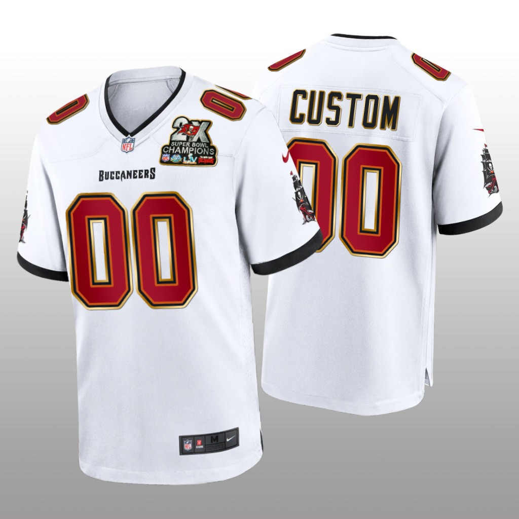 Tampa Bay Buccaneers Custom White Game 2X Super Bowl Champions Patch - Men's