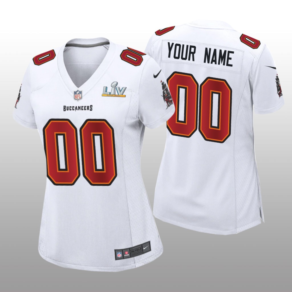 Tampa Bay Buccaneers Custom White Game Fashion Jersey Super Bowl LV - Women's