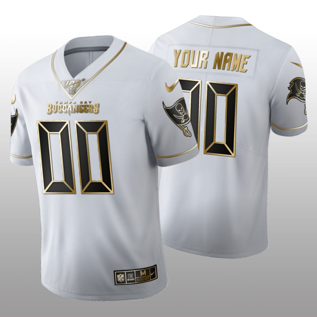 Tampa Bay Buccaneers Custom White Golden Edition Jersey 100th Season Men's