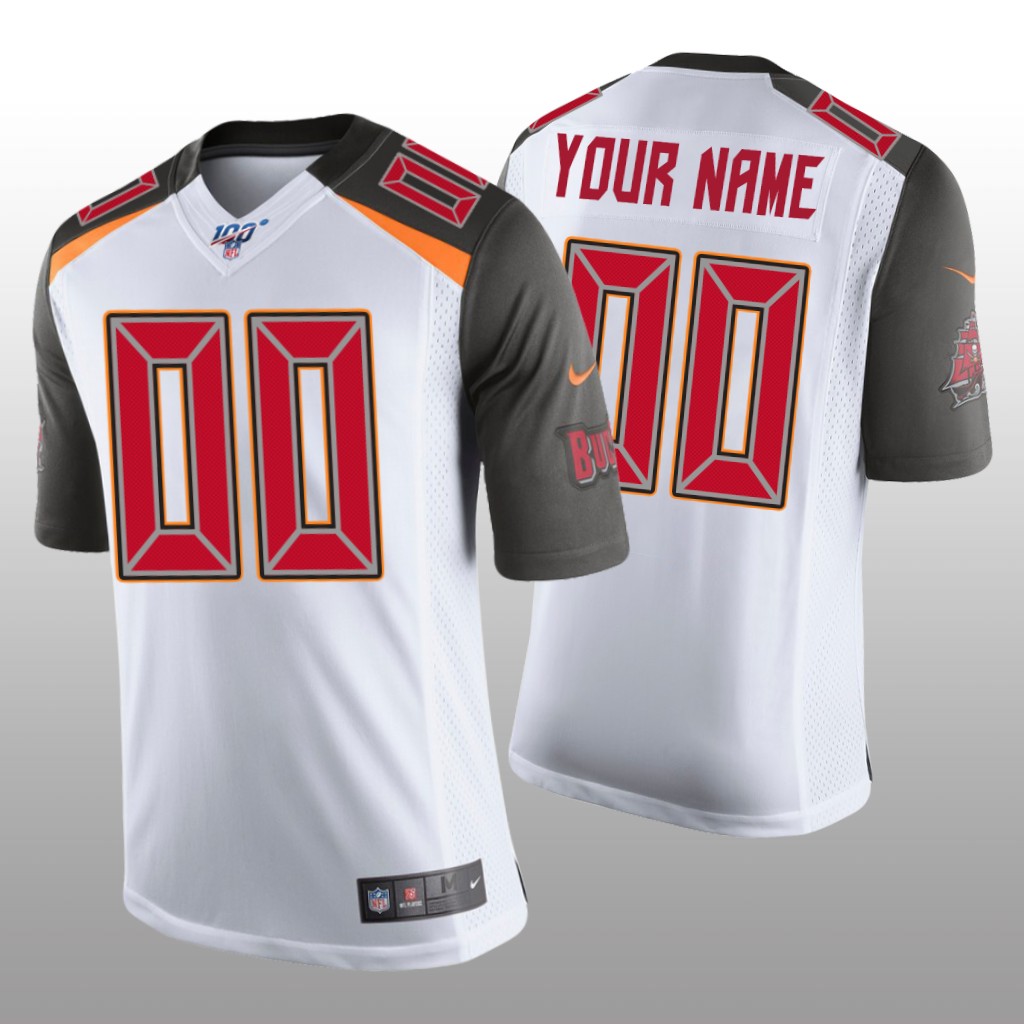 Tampa Bay Buccaneers Custom White Vapor Limited Jersey 100th Season - Men's