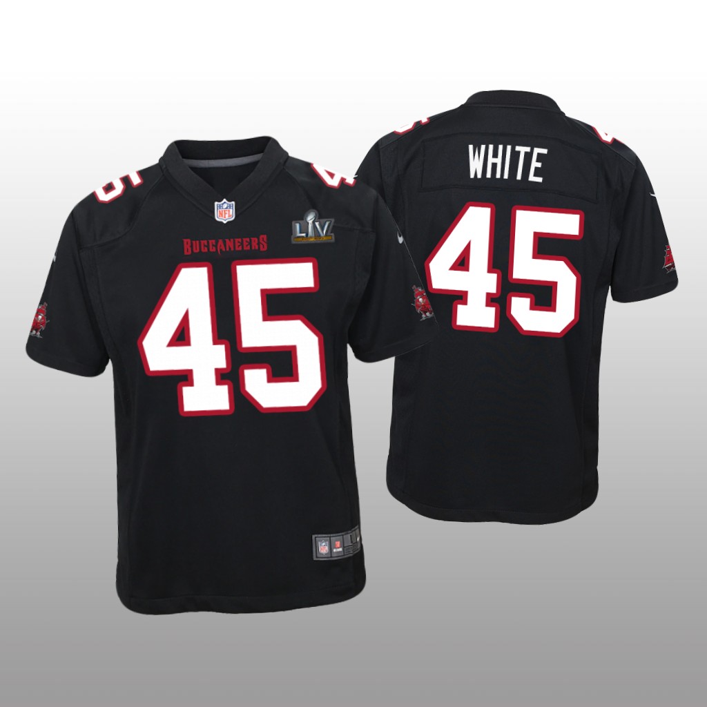 Tampa Bay Buccaneers Devin White Black Game Fashion Jersey Super Bowl LV - Youth