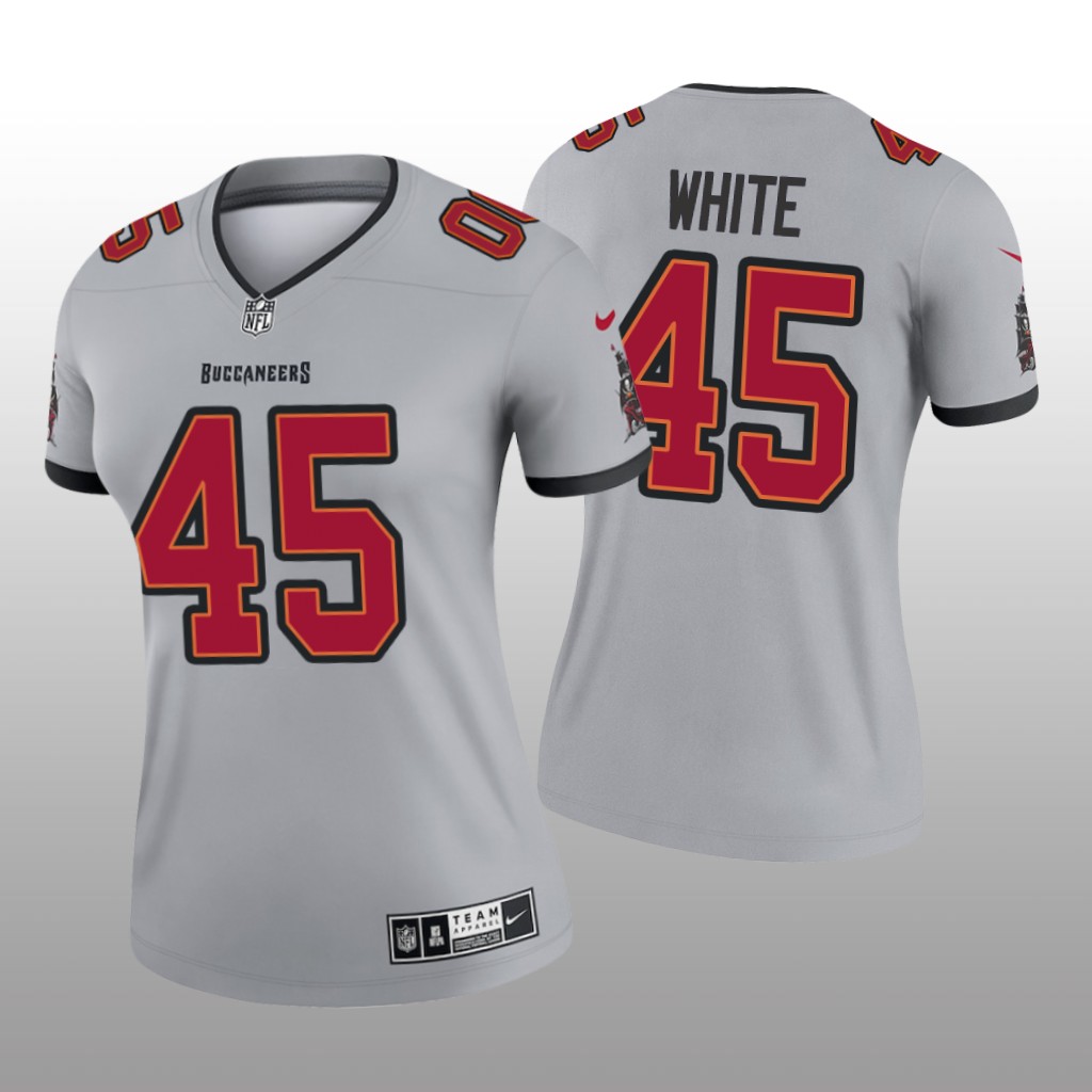 Tampa Bay Buccaneers Devin White Gray Jersey Inverted Legend - Women's