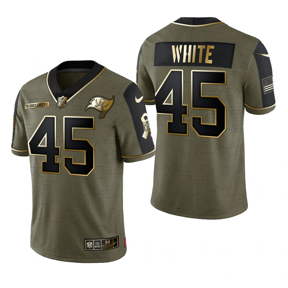 Tampa Bay Buccaneers Devin White Olive Gold Limited Jersey 2021 Salute To Service - Men's
