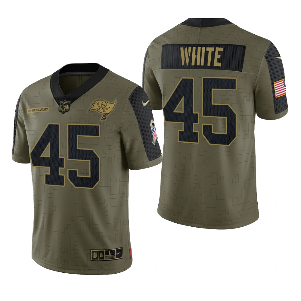 Tampa Bay Buccaneers Devin White Olive Limited Jersey 2021 Salute To Service - Men's