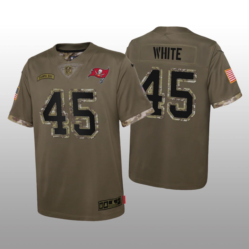 Tampa Bay Buccaneers Devin White Olive Limited Jersey 2022 Salute To Service - Youth