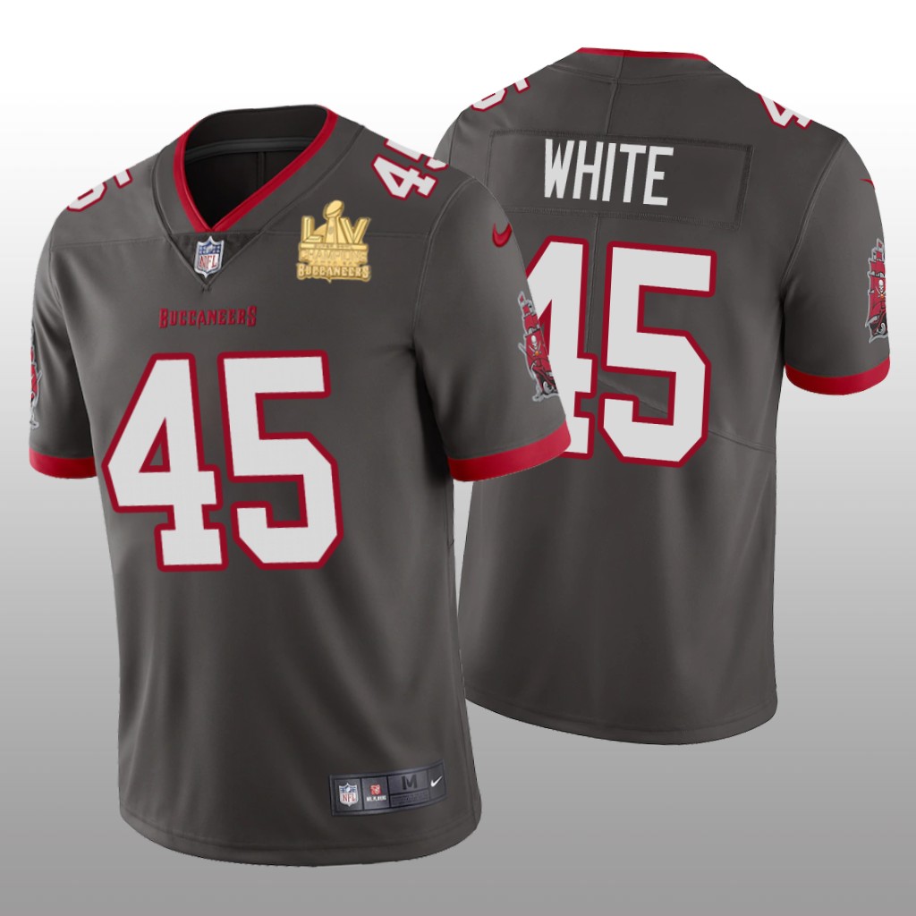Tampa Bay Buccaneers Devin White Pewter Vapor Limited Jersey Super Bowl LV Champions - Men's