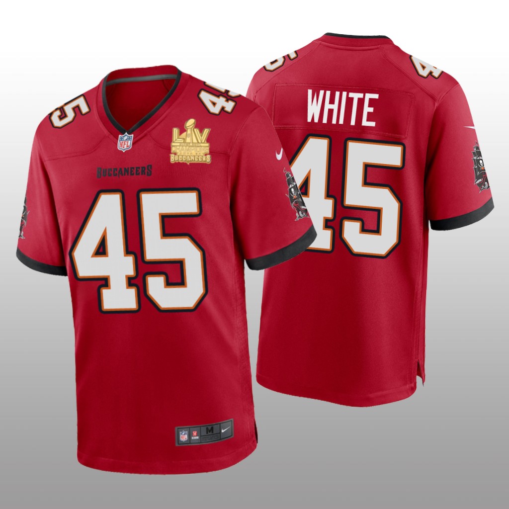 Tampa Bay Buccaneers Devin White Red Game Jersey Super Bowl LV Champions - Men's