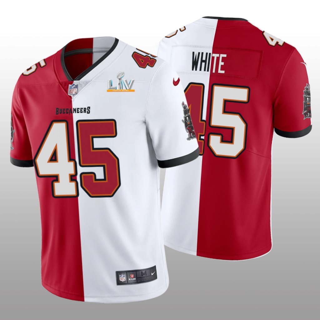 Tampa Bay Buccaneers Devin White Red White Split Super Bowl LV - Men's