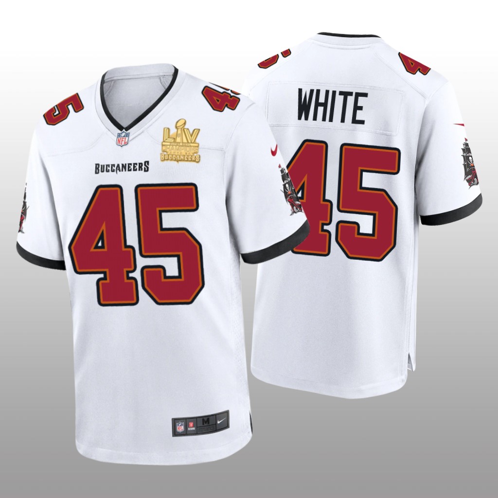 Tampa Bay Buccaneers Devin White White Game Jersey Super Bowl LV Champions - Men's
