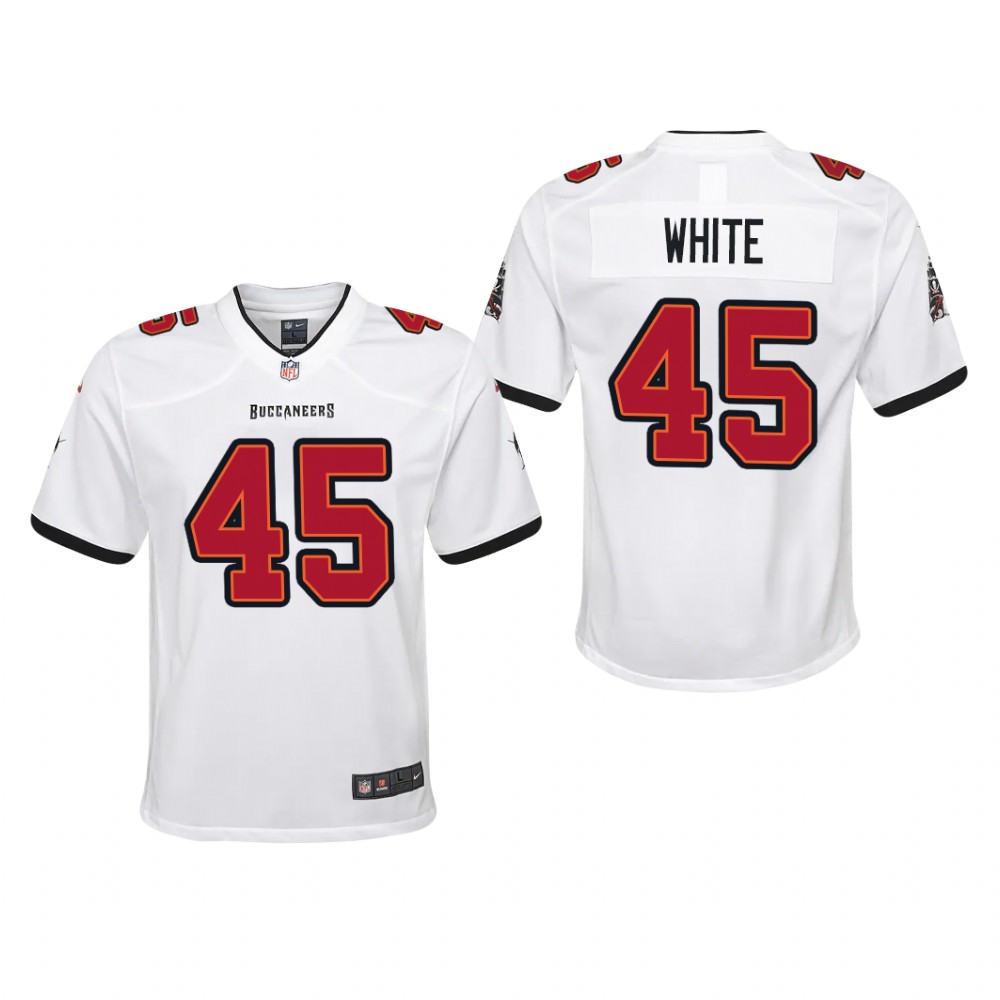 Tampa Bay Buccaneers Devin White White Jersey Game - Youth