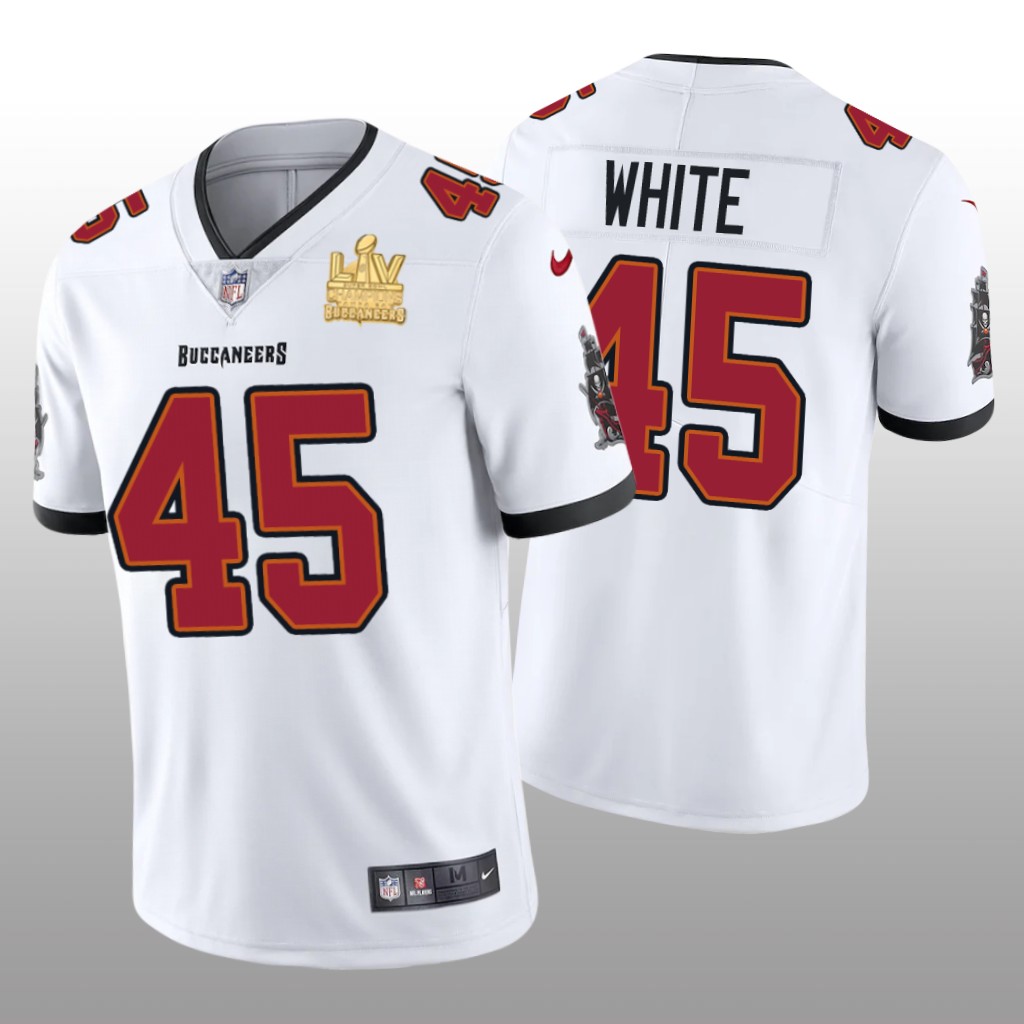 Tampa Bay Buccaneers Devin White White Vapor Limited Jersey Super Bowl LV Champions - Men's
