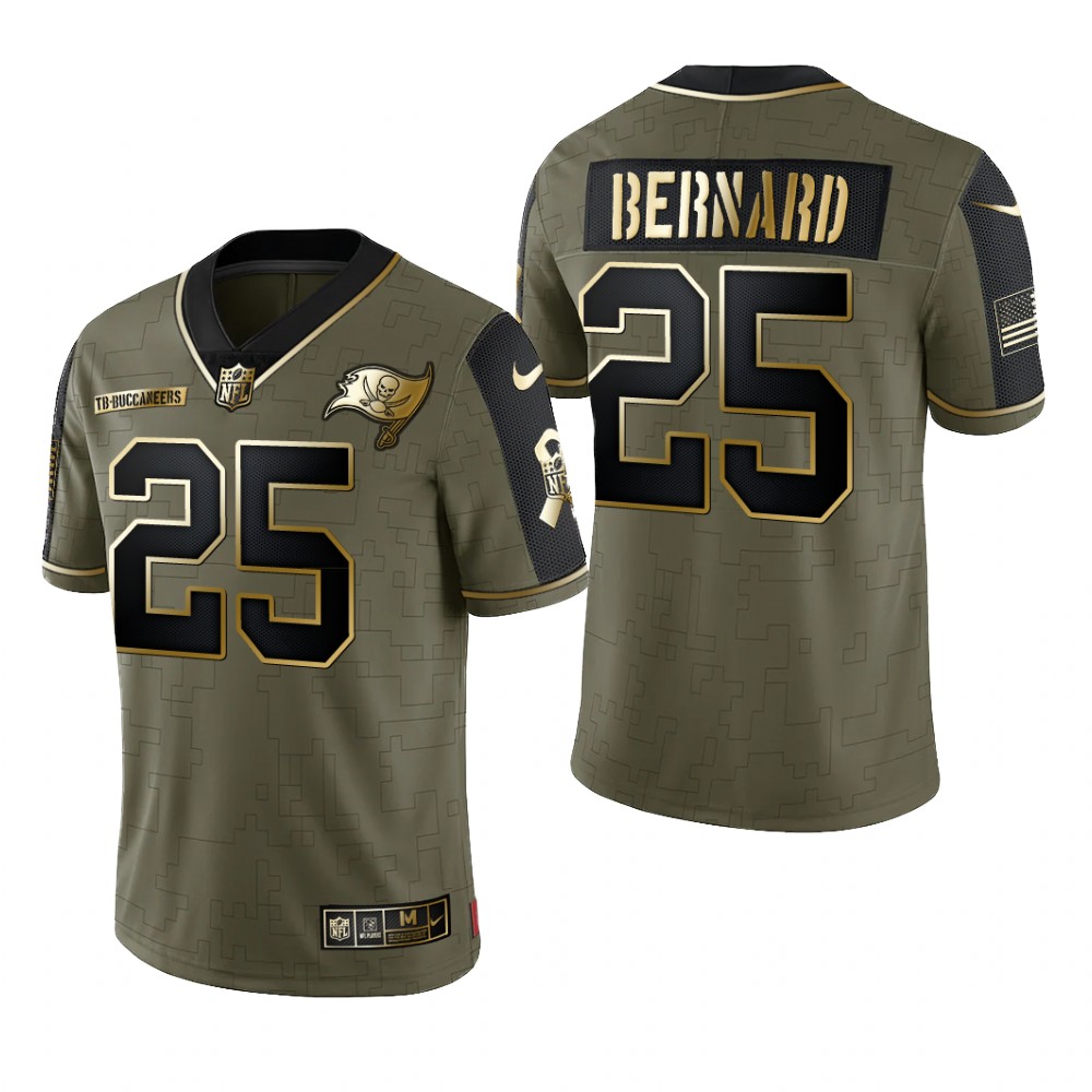 Tampa Bay Buccaneers Giovani Bernard Olive Gold Limited Jersey 2021 Salute To Service - Men's