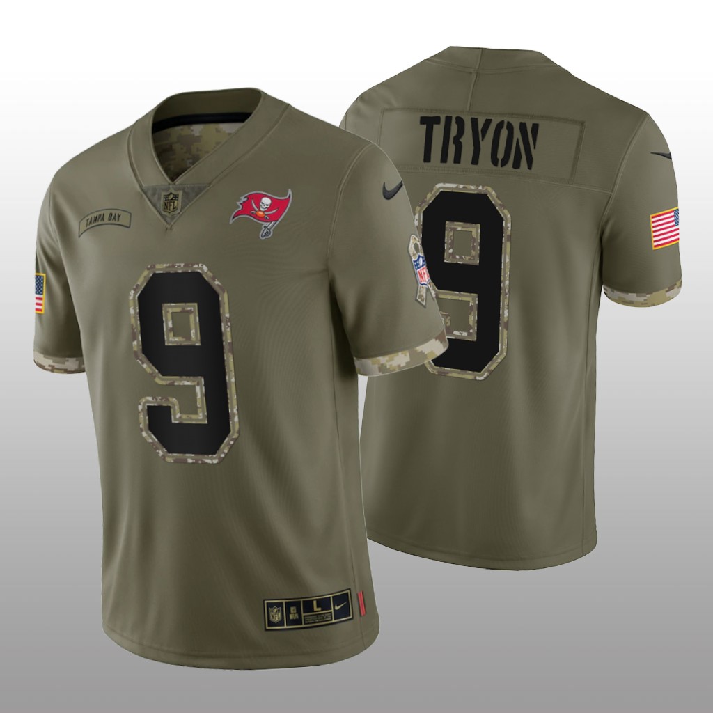 Tampa Bay Buccaneers Joe Tryon Olive Jersey 2022 Salute To Service - Men's