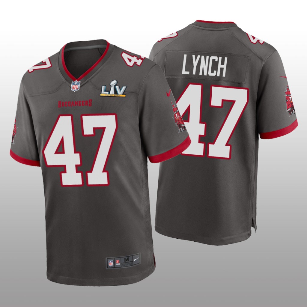 Tampa Bay Buccaneers John Lynch Pewter Game Jersey Super Bowl LV - Men's