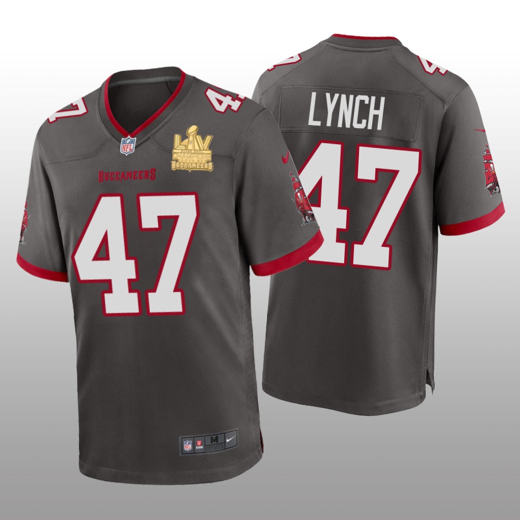 Tampa Bay Buccaneers John Lynch Pewter Game Jersey Super Bowl LV Champions - Men's