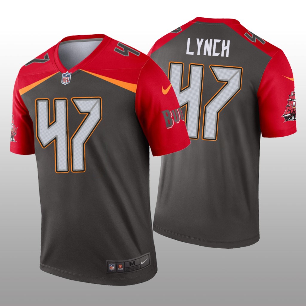 Tampa Bay Buccaneers John Lynch Pewter Jersey Inverted Legend - Men's