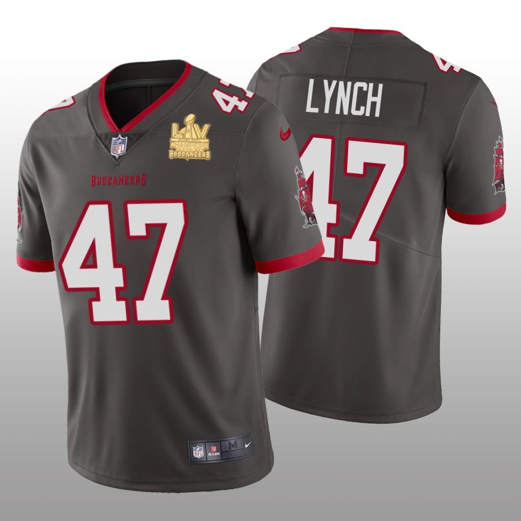 Tampa Bay Buccaneers John Lynch Pewter Vapor Limited Jersey Super Bowl LV Champions - Men's
