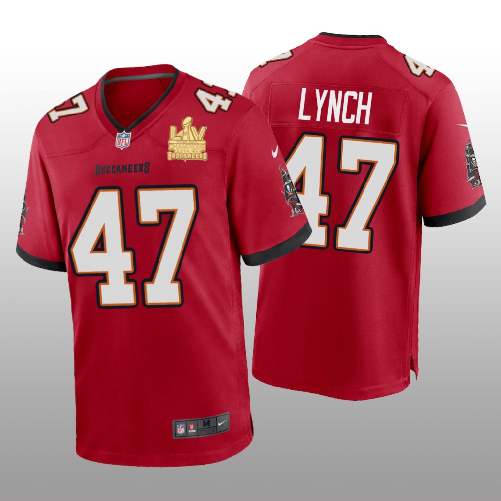Tampa Bay Buccaneers John Lynch Red Game Jersey Super Bowl LV Champions - Men's